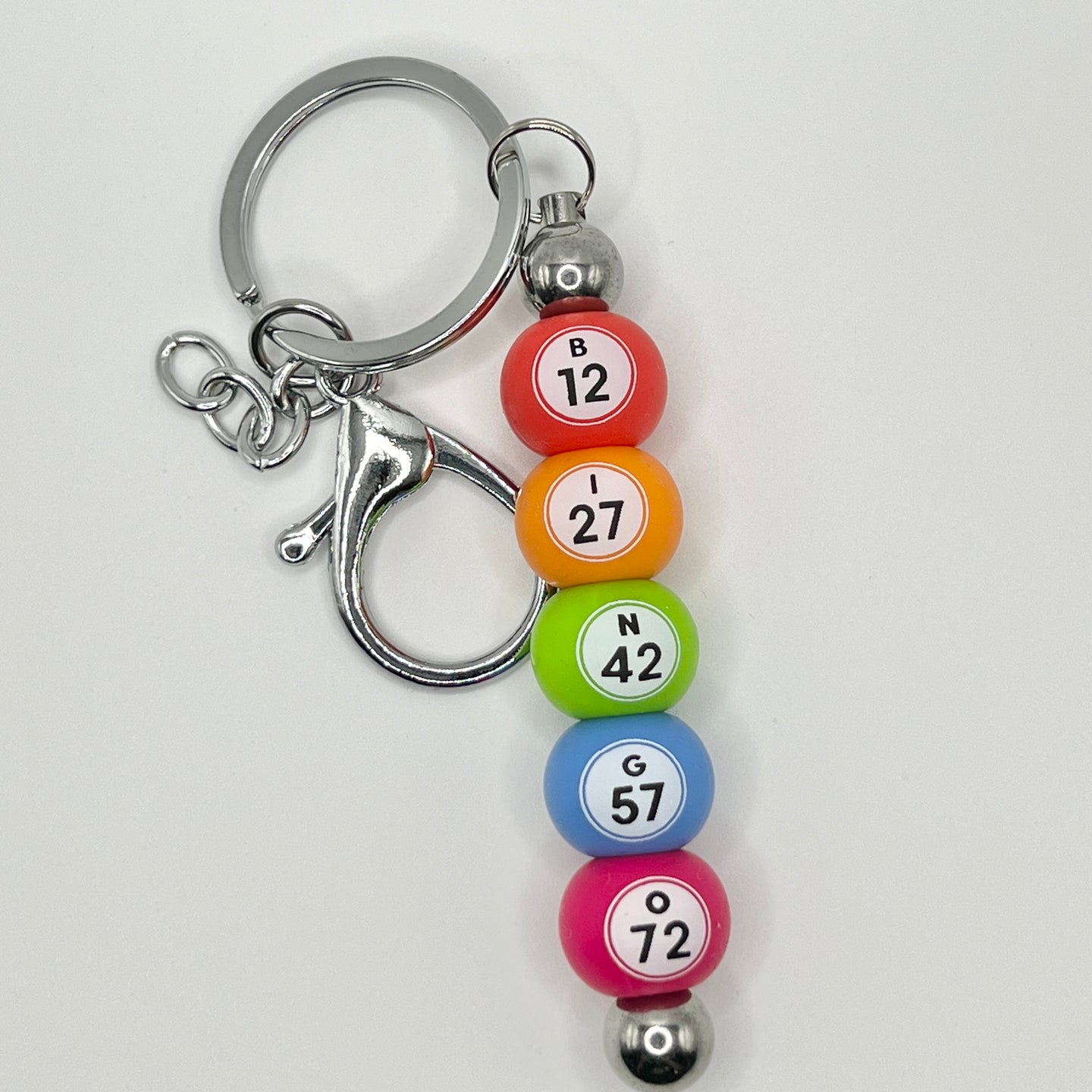 BINGO Ball Silver Keychain Bar